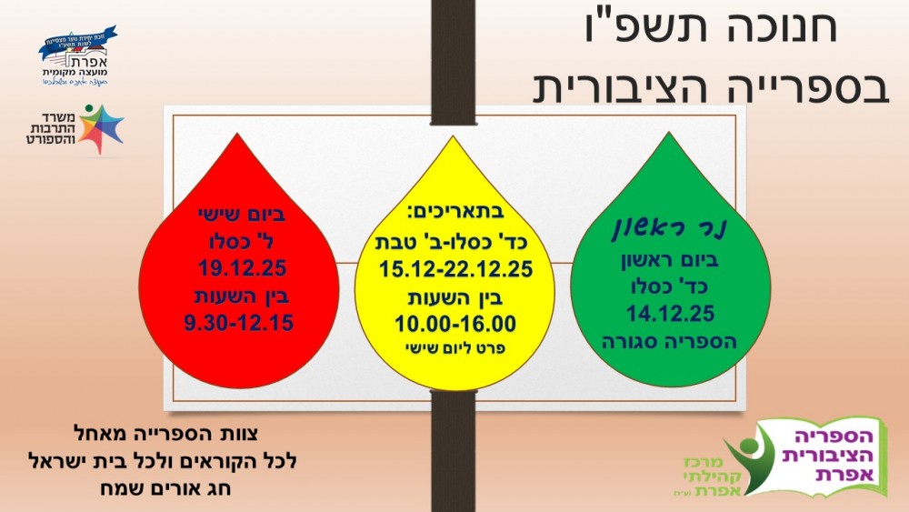 חנוכה תשפו בספריה